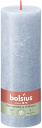 Bolsius bougie pilier rustique bleu - 19 cm - longue durée de combustion