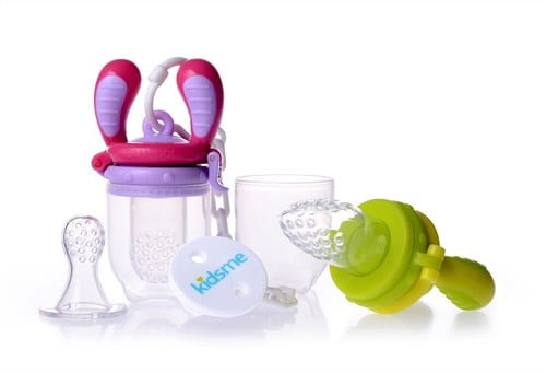 KidsMe Food Feeder fruitspeen & sabbelzakje voor baby Start Pakket - Groen/Blauw