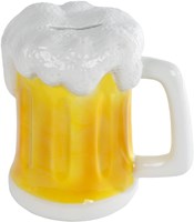 Spaarpot bierpul aardewerk multicolor 14x10x14,5 cm decoratief