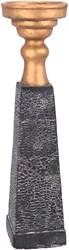 Kandelaar Laya goud-zwart 45 cm polyresin slangenprint decoratie