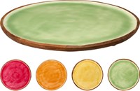 OttoSimon assiette en bois de manguier 30cm set vaisselle enfant multicolore