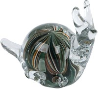 Sculptuur slak decoratie glas multicolor 12,5x6,5x9,5cm speelgoed