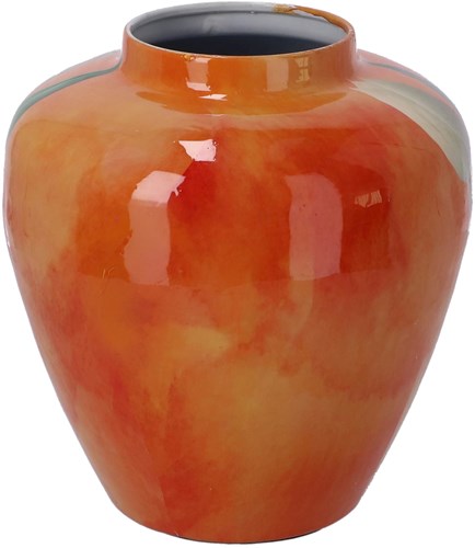 Vase tulipe orange métal décoration 20x20x22cm vase à fleurs-2