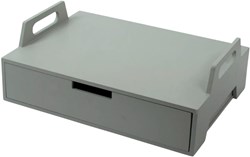 Gusta laptoptafel hout groengrijs 41 cm met lade en handvaten
