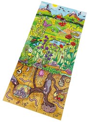 Beleduc puzzle au sol prairie fleurie éducatif carton 45 pièces