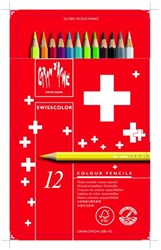 Caran d'Ache kleurpotloden Swisscolor aquarel 12 kleuren blik
