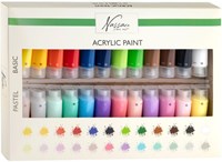 Acrylverf set 24 kleuren basis en pastel 22ml hobbyverf schilderen