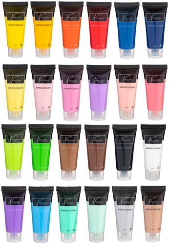 Acrylverf set 24 kleuren basis en pastel 22ml hobbyverf schilderen-2