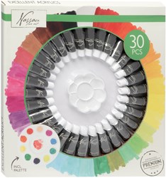 Acrylverf set schilderen Nassau 30 kleuren met verfpalet creatief