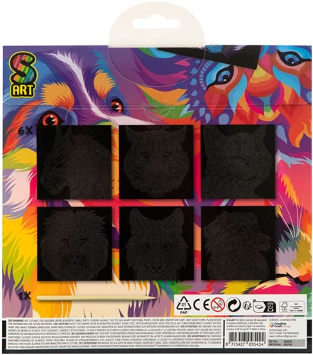 Creative Craft Group cartes à gratter animaux set créatif 6 pièces scratch art-2