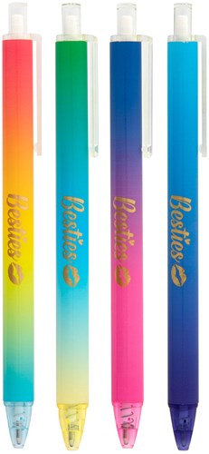 Besties balpen set kleurrijk speelgoed - 4 stuks blauw schrijvend-2