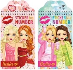 Besties livre de coloriage autocollants par numéro - jouet créatif 18pcs