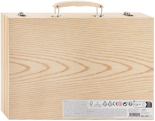 Creative Craft Group mallette de coloriage en bois FSC 86 pièces pour enfants-3