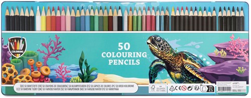 Creative Craft Group coffret de crayons de couleur en boîte métal 50 pièces-2