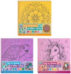 Creative Craft Group schilderen op nummer glitter canvas set voor kinderen