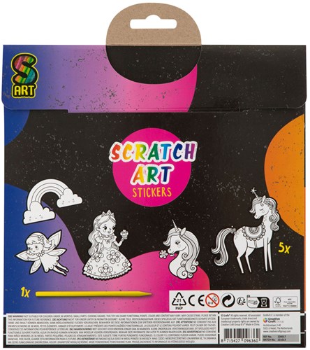 Creative Craft Group autocollants art à gratter monde fantastique XL set licorne fée-3