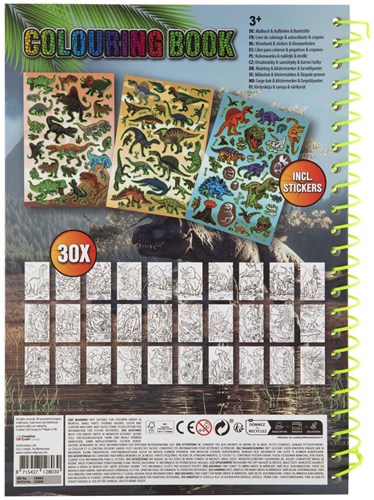 Creative Craft Group livre de coloriage dinosaures avec crayons et autocollants-2