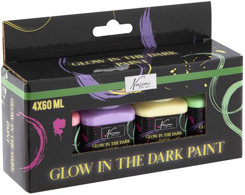 Creative Craft Group acrylverf glow in the dark set 4x60ml knutselverf