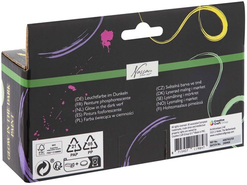 Creative Craft Group acrylverf glow in the dark set 4x60ml knutselverf-2