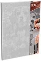 Creative Craft Group toile peinture à points chien 40x30 cm avec feutres fins