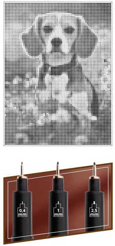 Creative Craft Group toile peinture à points chien 40x30 cm avec feutres fins-2