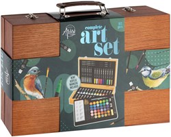 Creative Craft Group luxe houten tekenset voor kinderen - 92-delig