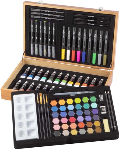Creative Craft Group luxe houten tekenset voor kinderen - 92-delig-2