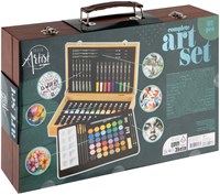 Creative Craft Group luxe houten tekenset voor kinderen - 92-delig-3
