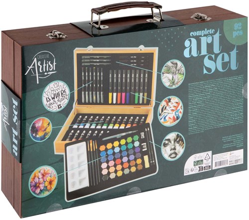 Creative Craft Group luxe houten tekenset voor kinderen - 92-delig-3