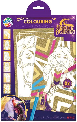 Creative Craft Group set de coloriage licorne papier pailleté A4 - 6 feuilles