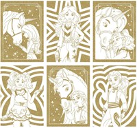 Creative Craft Group set de coloriage licorne papier pailleté A4 - 6 feuilles-2