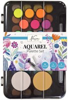 Creative Craft Group aquarel verfset kind 36 kleuren palet penseel