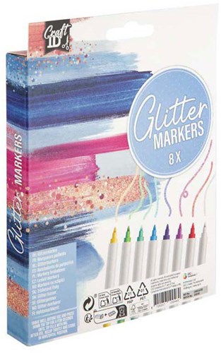 Craft Sensations set de marqueurs à paillettes 8 pièces pour loisirs créatifs-2