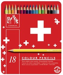 Caran d'Ache aquarelpotloden Swisscolor 18 kleuren blik kleurpotloden