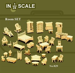 Bouwpakket set poppenhuismeubels 829