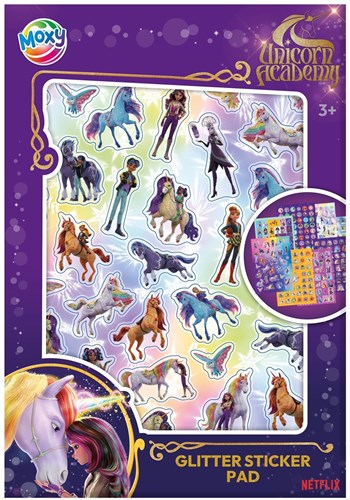 Creative Craft Group stickerboek Unicorn Academy glitter A5 8 vellen stickers