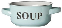 Cosy & Trendy bol à soupe céramique bleu clair avec poignées 13,5cm