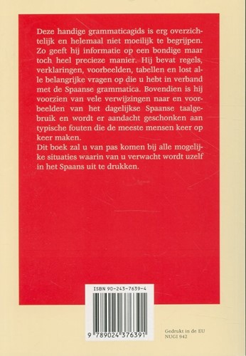Deltas Leer het zelf Grammatica Spaans