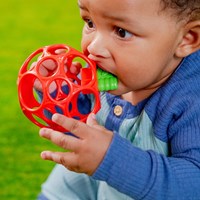 Oball jouet de dentition - balle bébé avec anneau - multicolore - sans BPA