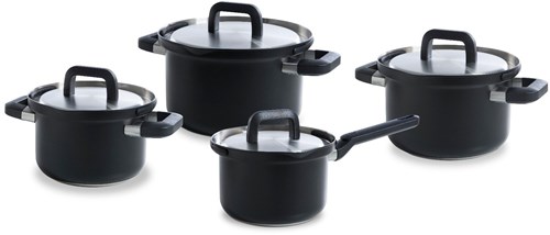 BK pannenset Flow Cool Black RVS 4-delig inductie zwart