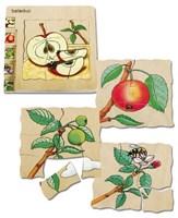 Beleduc puzzle en bois pomme jouet éducatif - puzzle à couches-2