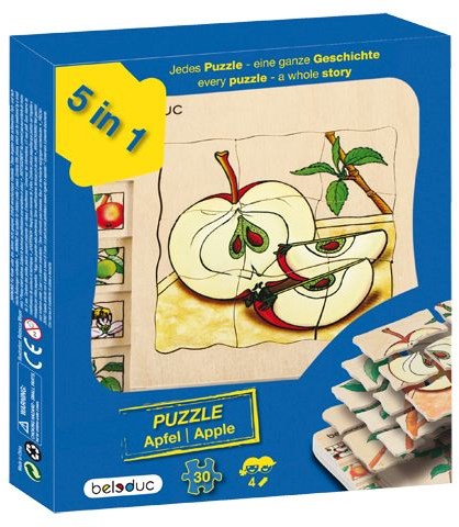 Beleduc puzzle en bois pomme jouet éducatif - puzzle à couches
