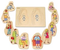 Beleduc lagenpuzzel opa en oma houten speelgoed puzzel 40 stukjes-2