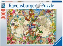 Legpuzzel Flora en Fauna Wereldkaart, 3000st.