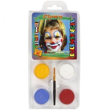 Eulenspiegel kit maquillage clown - set motifs maquillage avec pinceau-3