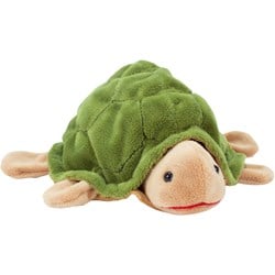 Handpop schildpad pluche poppenkast Beleduc kind speelgoed