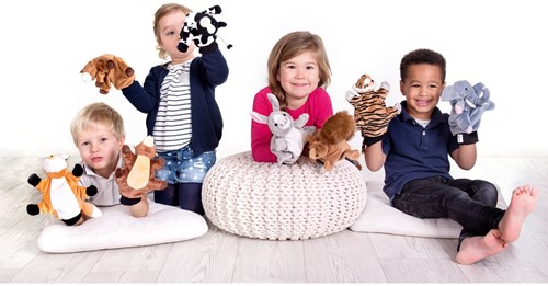 Beleduc marionnette vache - théâtre textile enfant-3