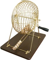 Jeu de bingo en métal avec boules en bois et plateau de contrôle-3