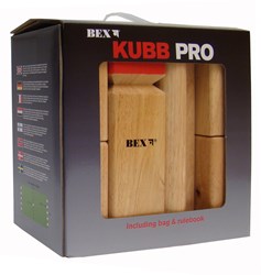 Kubb Pro Rubberhout Rode Koning - Outdoor familiespel van hout