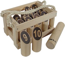 Number Kubb Original Rubber Hout in Houten Kist